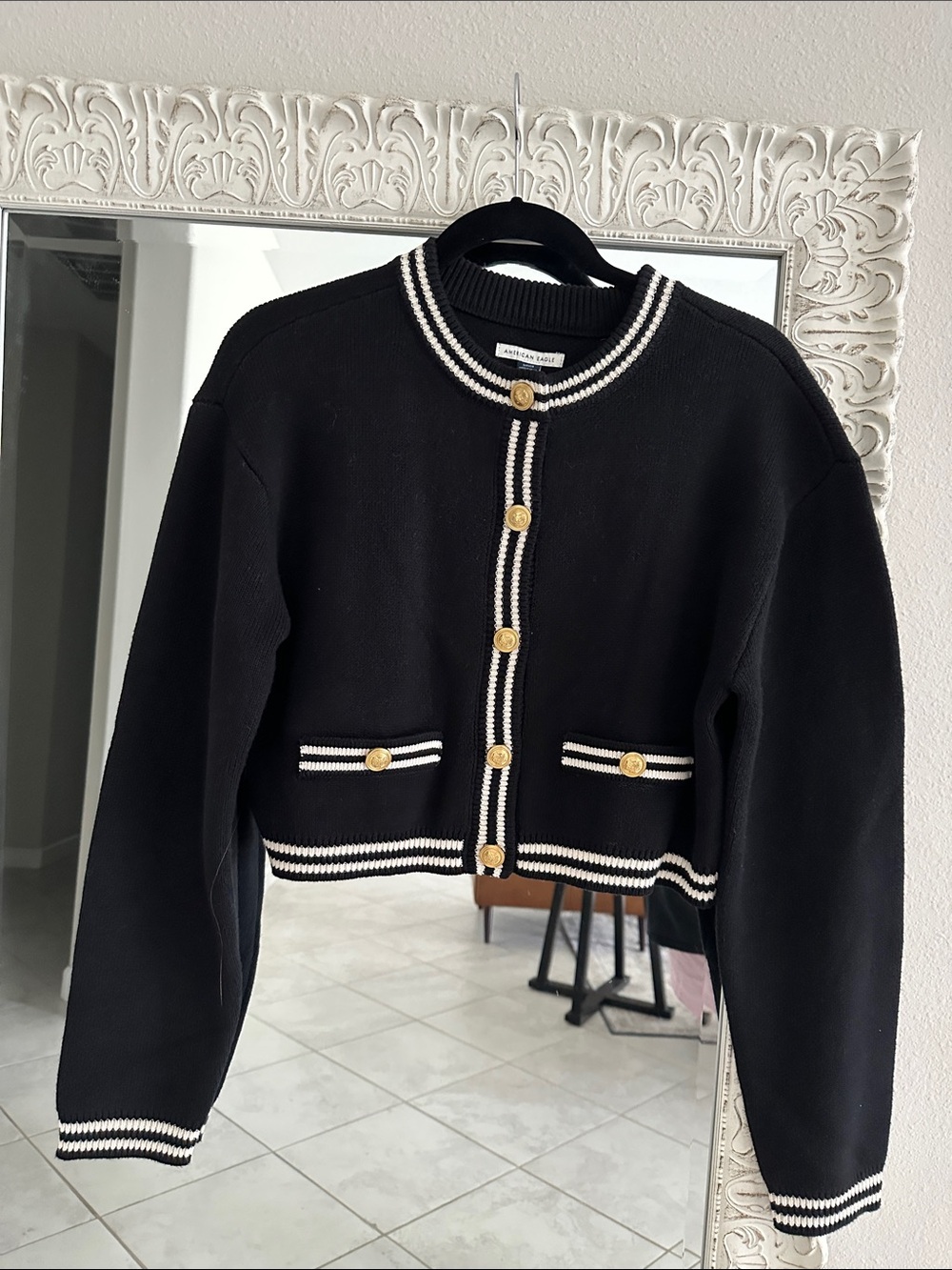 American Eagle Button Up Black Cardigan